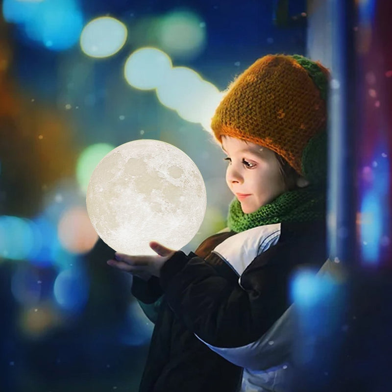Mydethun Moon Lamp Moon Light Night Light for Kids Gift for Women USB Charging and Touch Control Brightness Warm and Cool White Lunar Lamp(7.1 inch) 7.1 inch