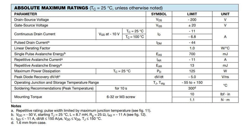 Bridgold 10pcs IRF9640PBF IRF9640 9640 P-Channel MOSFET Transistor 11 A/200 V, 3-Pin TO-220AB