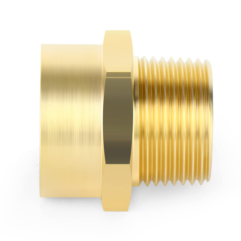 TAISHER 2 PCS Brass Pipe Fitting, Adapter, 1/2" NPT Male x 1/2" G Thread (BSP) Female 1/2" NPT Male x 1/2" G (BSP) Female