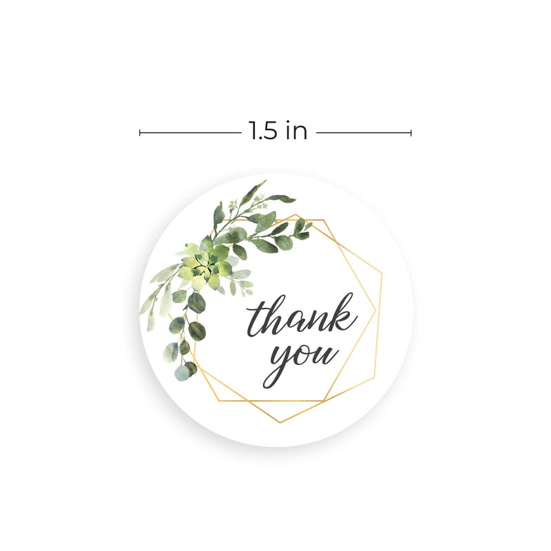 Greenery Frames Thank You Stickers / 4 Alternating Designs / 500 1.5" Boho Thank You Stickers