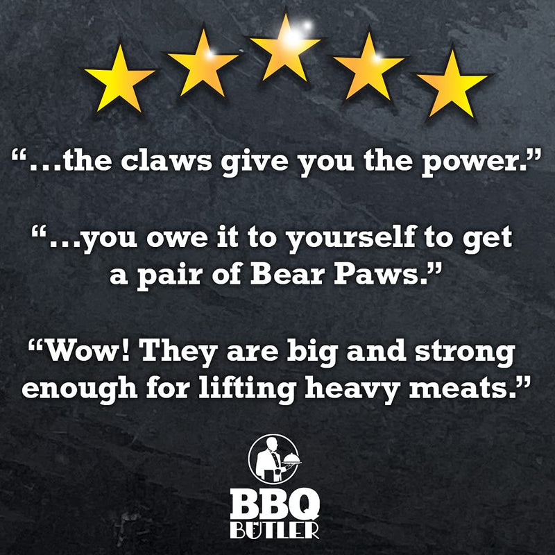 The Original Bear Paws Shredder Claws - Easily Lift, Handle, Shred, and Cut Meats - Essential for BBQ Pros - Ultra-Sharp Blades and Heat Resistant Nylon Black