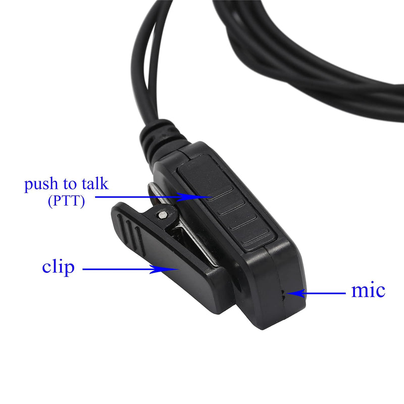 Yolipar CLS1110 Earpiece Compatible with Motorola Radio CLS1410 CP200 GP300 GP2000 Walkie Talkie with PTT Mic 2 Pin Headset Single-Wire Surveillance Kit (G-Shaped)
