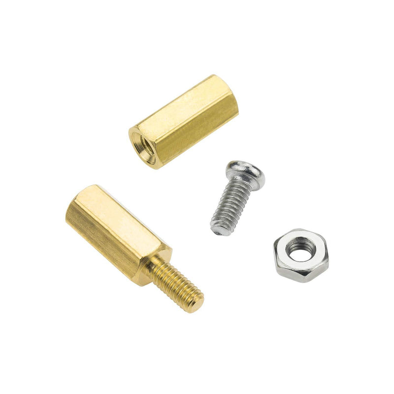 Sutemribor M2.5 Male Female Hex Brass Spacer Standoff Screw Nut Assortment Kit (180Pcs)