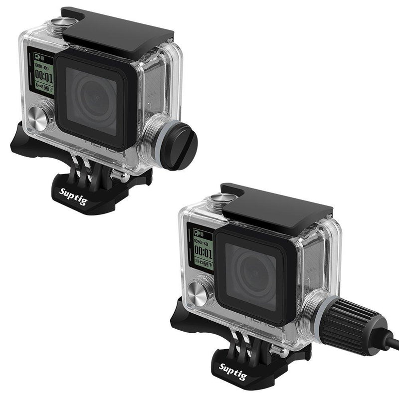 Suptig Housing Rechargeable Waterproof housing for GoPro Hero 4 Hero 3+ Hero 3 Outside Action Camera for Underwater Charge Use - Water Resistant up to 131ft (40m)