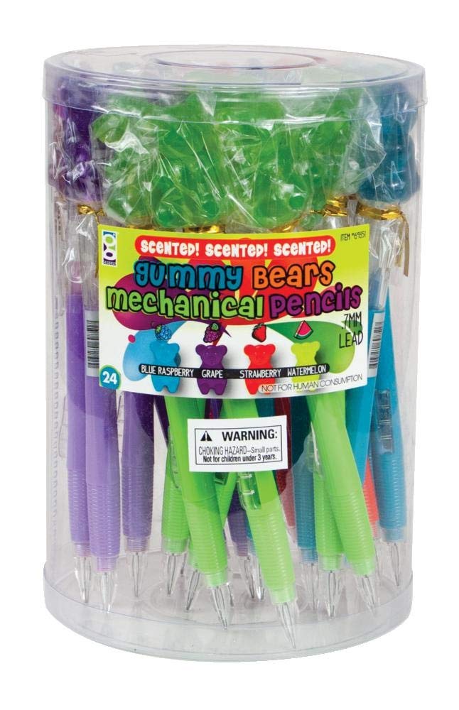 Raymond Geddes Scented Gummy Bear Mechanical Pencils, 0.7mm, 24 Pack (69851)