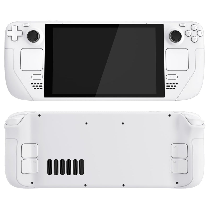eXtremeRate White Custom Faceplate Back Plate Shell for Steam Deck, Handheld Console Replacement Housing Case, DIY Full Set Shell with Buttons for Steam Deck Console - Console NOT Included