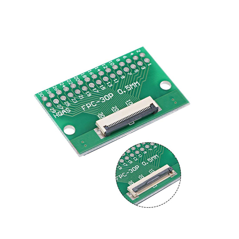 uxcell FFC FPC 30 Pin 0.5mm 1mm Pitch to DIP 2.0mm PCB Converter Board Couple Extend Adapter