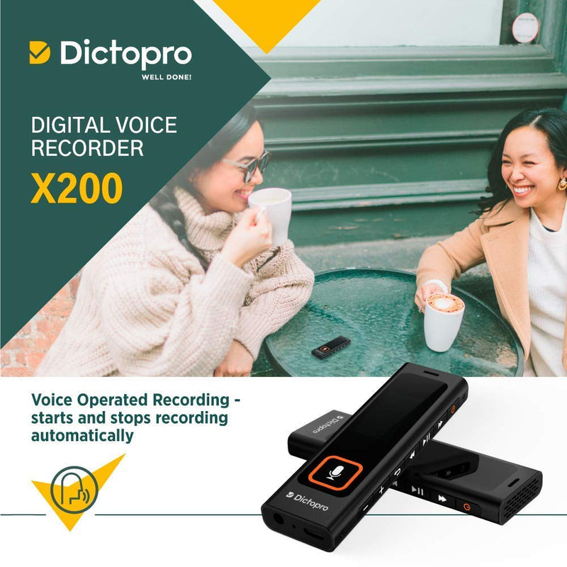 Digital Voice Activated Recorder w/Password Protection - HQ Recording from 60ft, Record Lectures & Meetings, Sensitive Microphone, Automatic Noise Reduction, 582H Playback, Small & Portable, USB, 8G