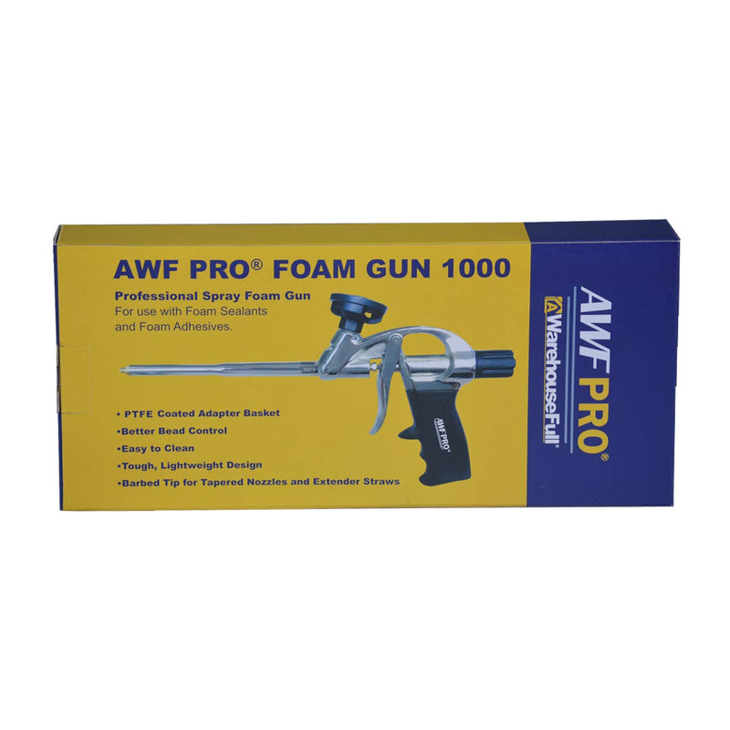 AWF PRO Foam Gun - AWF 1000, PTFE Non Stick Coated Spray Foam Gun. Ideal For Contractors & DIY. High Precision with Greater Yield Foam Spray Insulation Gun 1