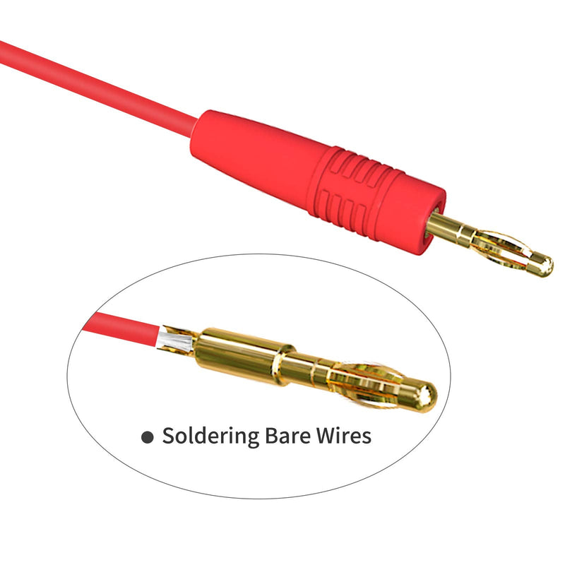 Goupchn 4mm Banana Plug Male Connector Gold Plated Solder Type Adapter 8PCS for DIY Electrical Testing