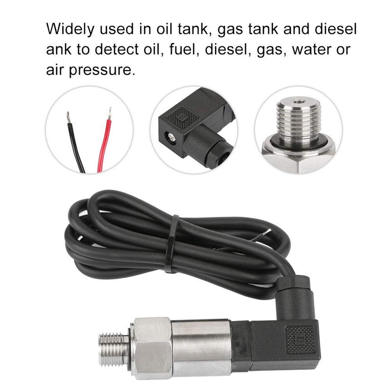 Psi Pressure Transducer 4-20mA Output G1/4" Silicon Pressure Transmitter Transducer for Water Gas Oil (0-0.5MPA) 0-0.5MPA