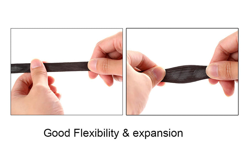 100ft - 1/4 inch PET Expandable Braided Sleeving – Black – Alex Tech braided cable sleeve 1/4"-100ft