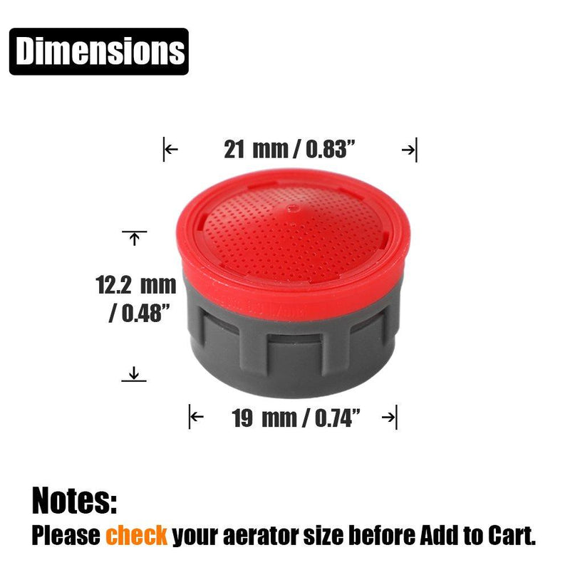 JQK Faucet Aerator, 2.2 GPM Flow Retrictor Insert Faucet Aerators Replacement Parts Bathroom 5 Pack, Standard Size, FAN22-P5 Red - 2.2 gpm