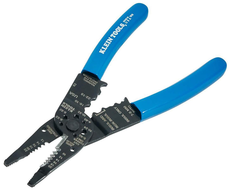 Klein Tools 1010 Multi Tool Long Nose Wire Cutter, Wire Crimper, Stripper and Bolt Cutter Multi-Purpose Electrician Tool, 8-Inch Long