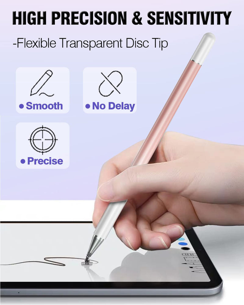 Stylus Pens for Touch Screens, 2 in 1 High Precision Universal Stylus Pen for iPad Compatible with Apple, iPhone, iPad, Android, Microsoft Tablets, Phones, 3 Pack-Blue, Pink, Purple Blue, Pink, Purple