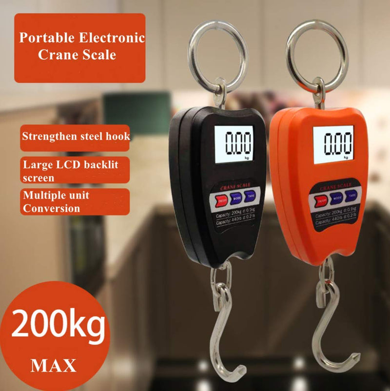 Hanging Weight Scale Industrial Heavy Duty for Farm, Hunting, Bow Draw Weight, Big Fish & Hoyer Lift with Accurate Sensor Digital, Professional (440LBS Orange) 440LBS Orange