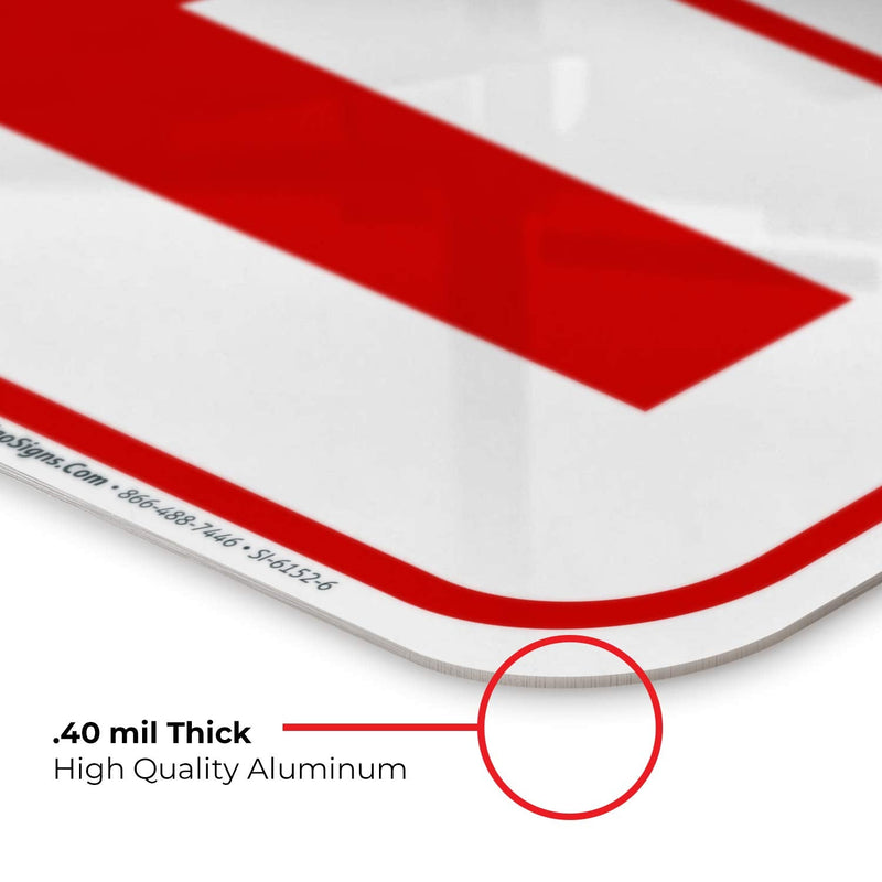 Left Side Red Arrow Sign, 6x12 Inches, Rust Free .040 Aluminum, Fade Resistant, Made in USA by Sigo Signs