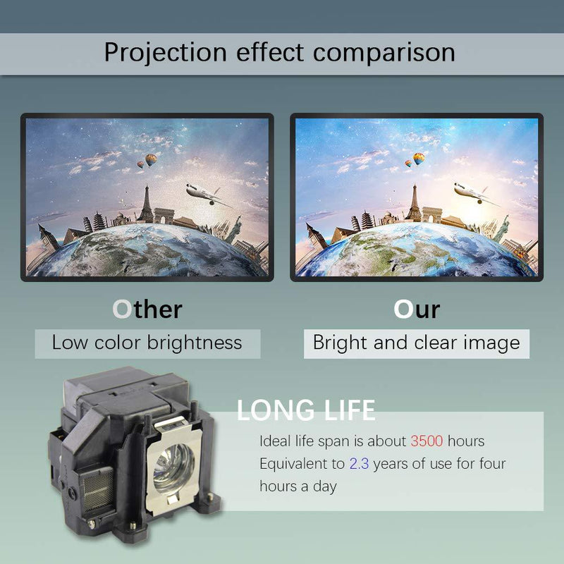 CTBAIER ELP-LP67 for EPSON powerLite Home Cinema 710HD 750HD EX7210 EX3210 EX3212 EX5210 H429A VS210 VS220 1221 1261W EB-S02 500 EB-S02 EB-W12 V13H010L67 Replacement Projector Lamp Bulb