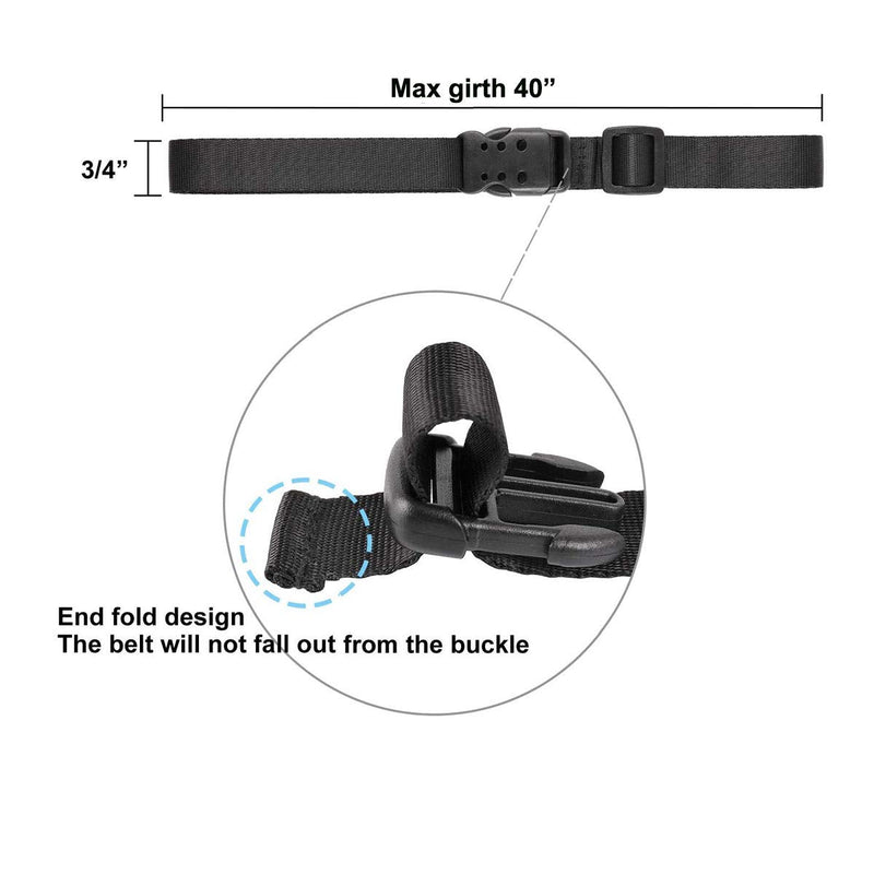 Ayaport Utility Straps with Buckle 40" Quick-Release Adjustable Nylon Straps Black 4 Pack 0.75"x40"