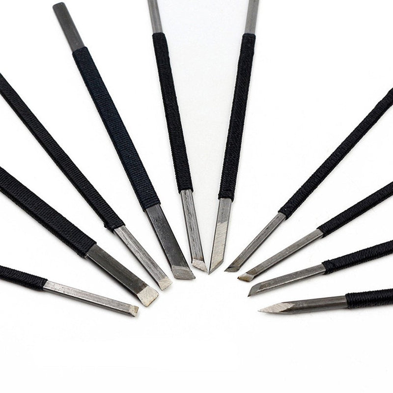Stone Carving Tool KangTeer 10pcs High-Carbon Steel Carving Chisels/Knives Kits
