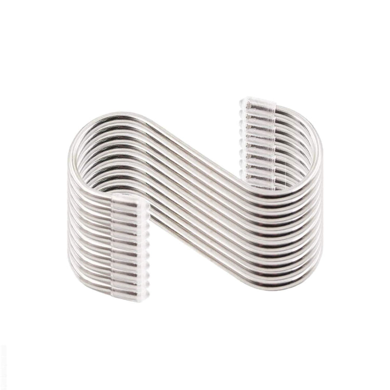 JINHEZO Premium 10-Pack Larger Round S Shaped Hooks in Polished Stainless Steel Metal, Hangers Hanging Hooks for Kitchen, Work Shop, Bathroom, Garden, Kitchenware Pots Utensils, Clothes, Bags, Towels