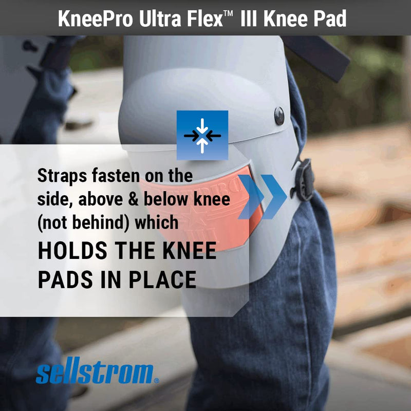 Sellstrom KneePro Knee Pads - Ultra Flex III - Heavy Duty Protection and Comfort for Construction, Gardening, Army, Flooring Work - Grey and Orange Original - Gray (Pair) Knee Pad