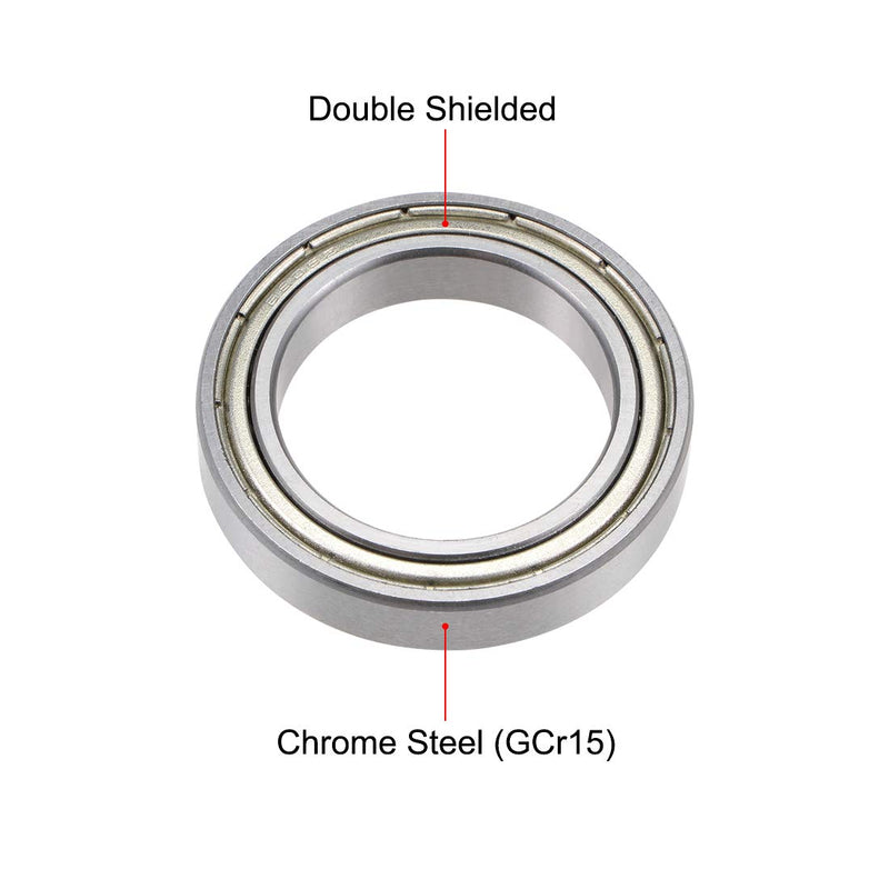 uxcell 6805ZZ Deep Groove Ball Bearing 25x37x7mm Double Shielded ABEC-1 Bearings 1-Pack