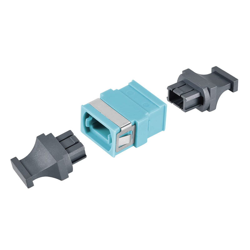 uxcell SM/MM MPO Fiber Optic Connector, Low Loss Quick Optical Adapter for OM3 MPO/MTP Sky Blue 44x17x10mm