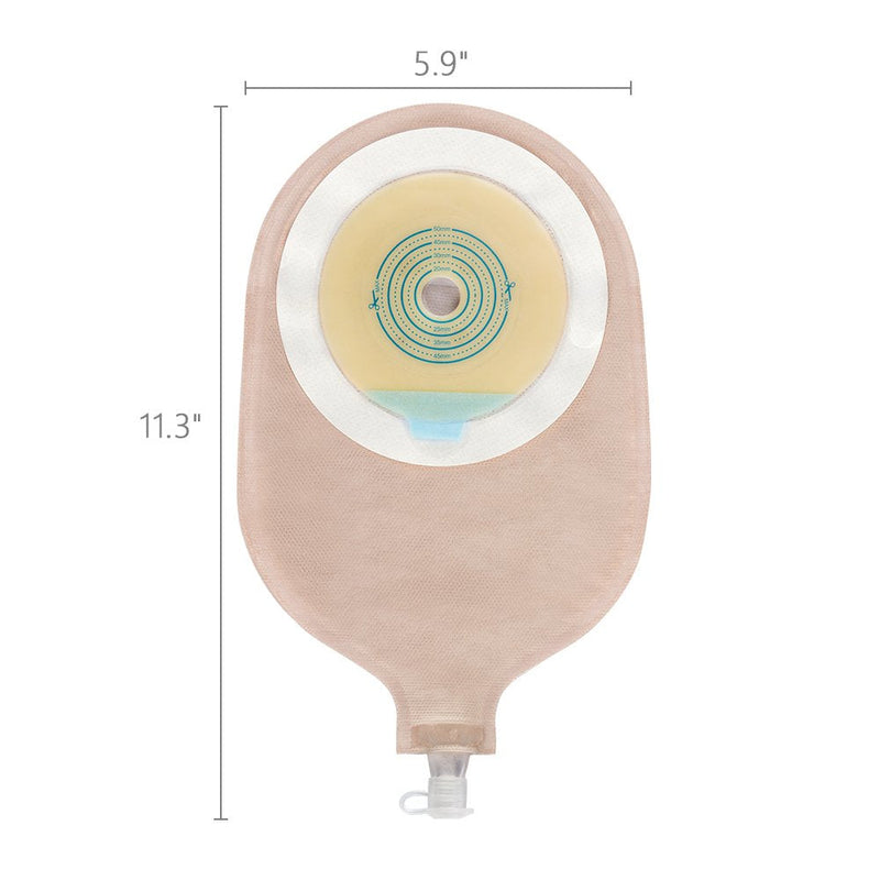 Carbou 15PCS One-Piece Urostomy Bag Drainable Pouches with Measure Card,Cutting Tool for Colostomy Ileostomy Stoma Care, Cut-to-Fit