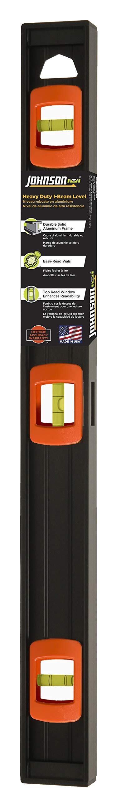 Johnson Level & Tool 3724 Contractor Machined Top Reading Aluminum Level,Multi,Pack of 1 24 Inch