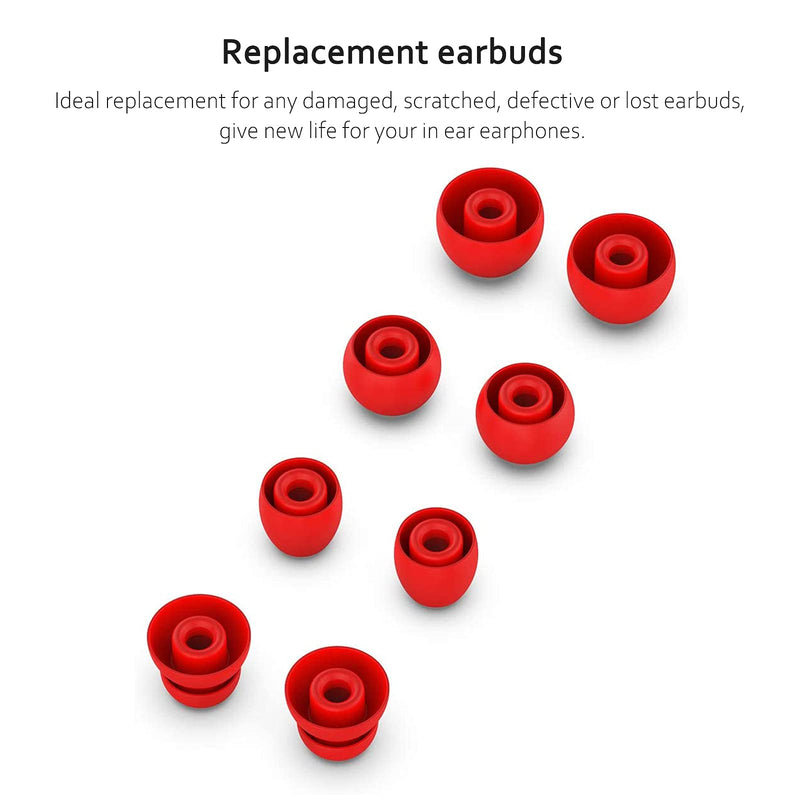 Replacement Silicone Ear Tips Earbuds Buds Set Compatible with Beats by dr dre Powerbeats Pro Wireless Earphones (Red) Red