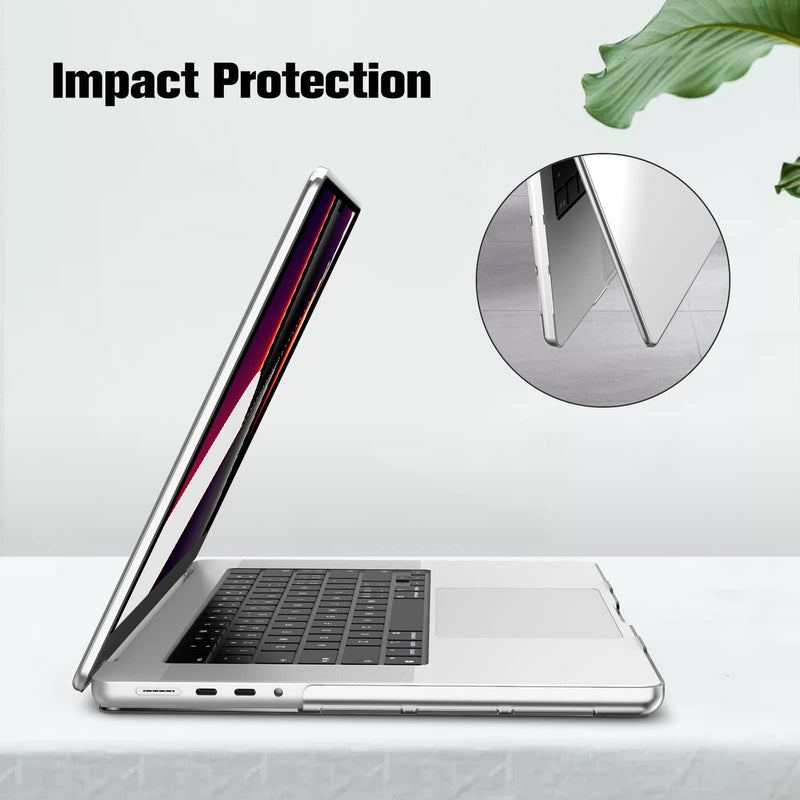 Fintie Case for MacBook Pro 16 Inch Case A2485 (2021 Release) - Protective Snap On Hard Shell Cover for MacBook Pro 16" M1 Pro / M1 Max Chip with Touch ID, Crystal Clear A-Crystal Clear