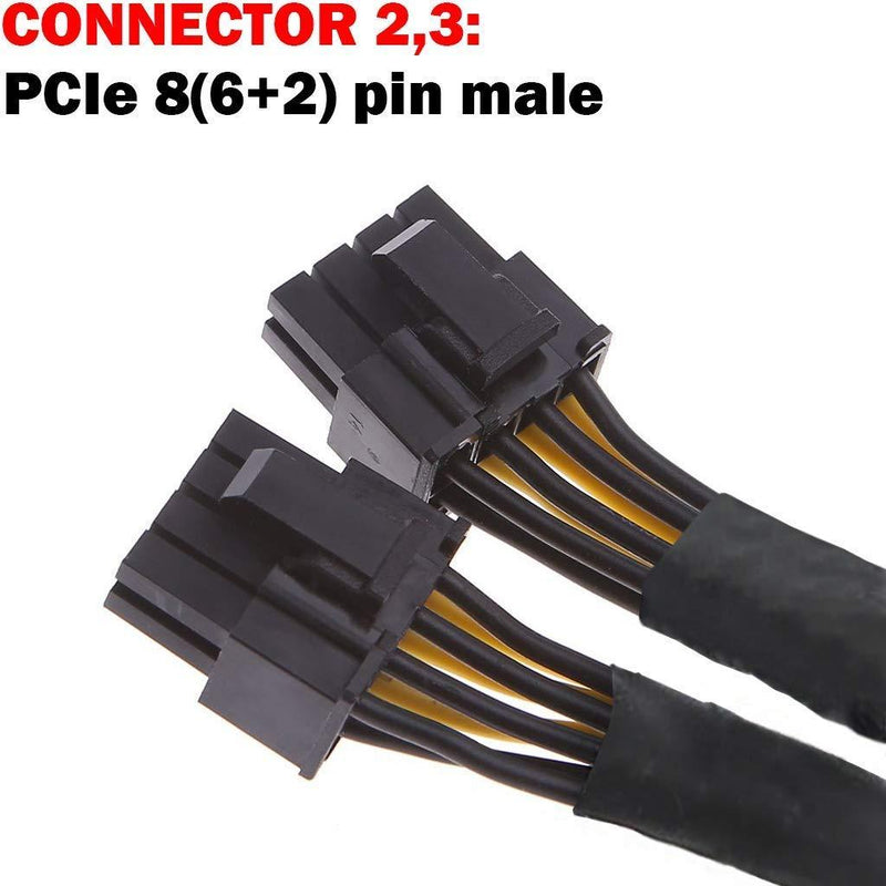 GPU VGA PCI-e 8Pin PCI Express Graphics Video Card GPU VGA 8 Pin Female to Dual GPU 8(6+2) Pin Male GPU 8 pin Splitter Power Sleeved Extension Cable 8Pin GPU (9-inch) TeamProfitcom