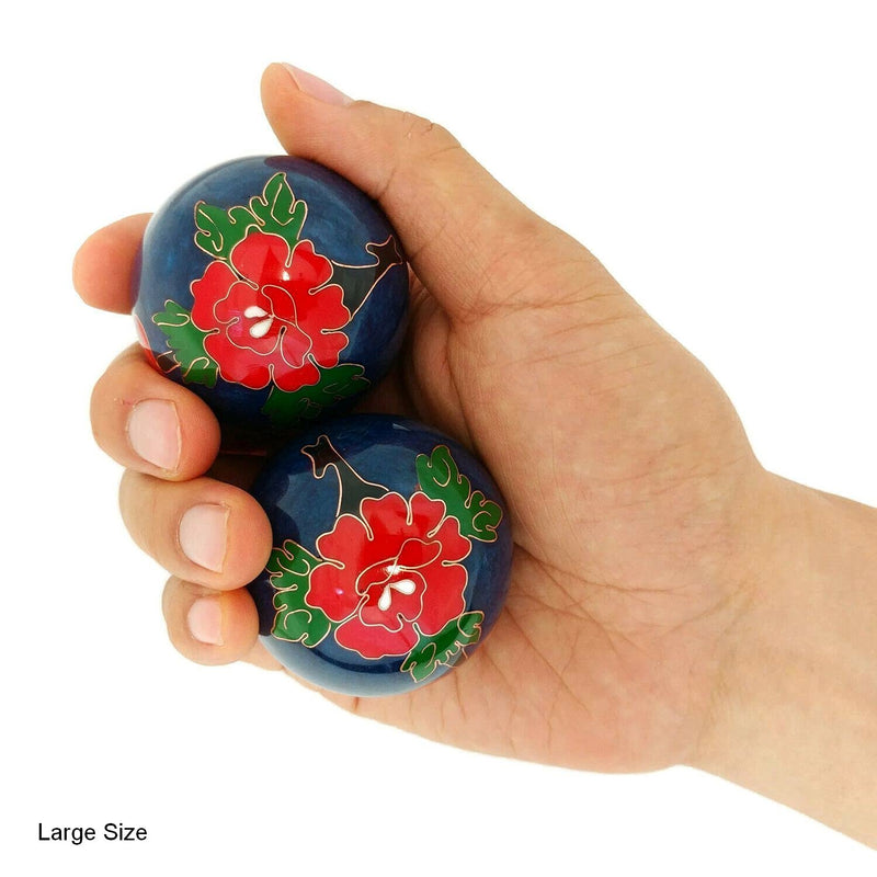 Top Chi Peony Baoding Balls with Bamboo Stand (Large 2 Inch) Large 2 Inch