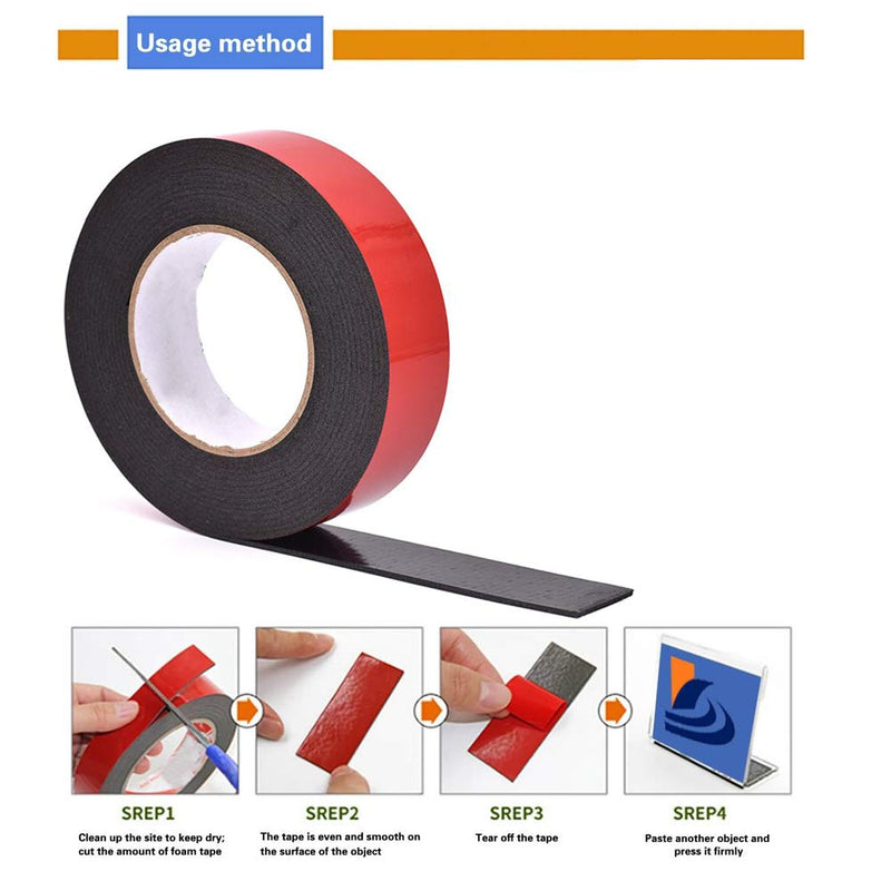 Tintvent Double-Sided Mounting Adhesive Tape -PE Foam Seal Strip for Doors,Automotive Mounting，Weatherproof Decorative and Trim，Car Trim Strip，Photo Frame (Wide 2in Long 49Ft) Wide 2 in Long 49 Ft