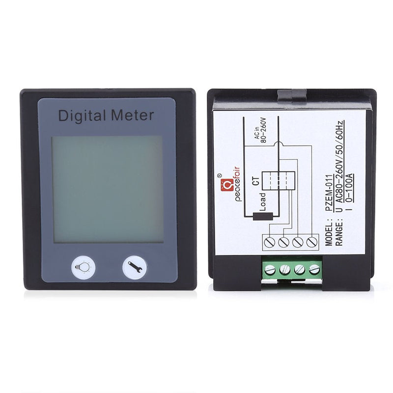 AC Power Meter Digital Monitoring Multimeter Ammeter 100A 80-260V Voltmeter Energy Voltage Current Electrical Tester with CT
