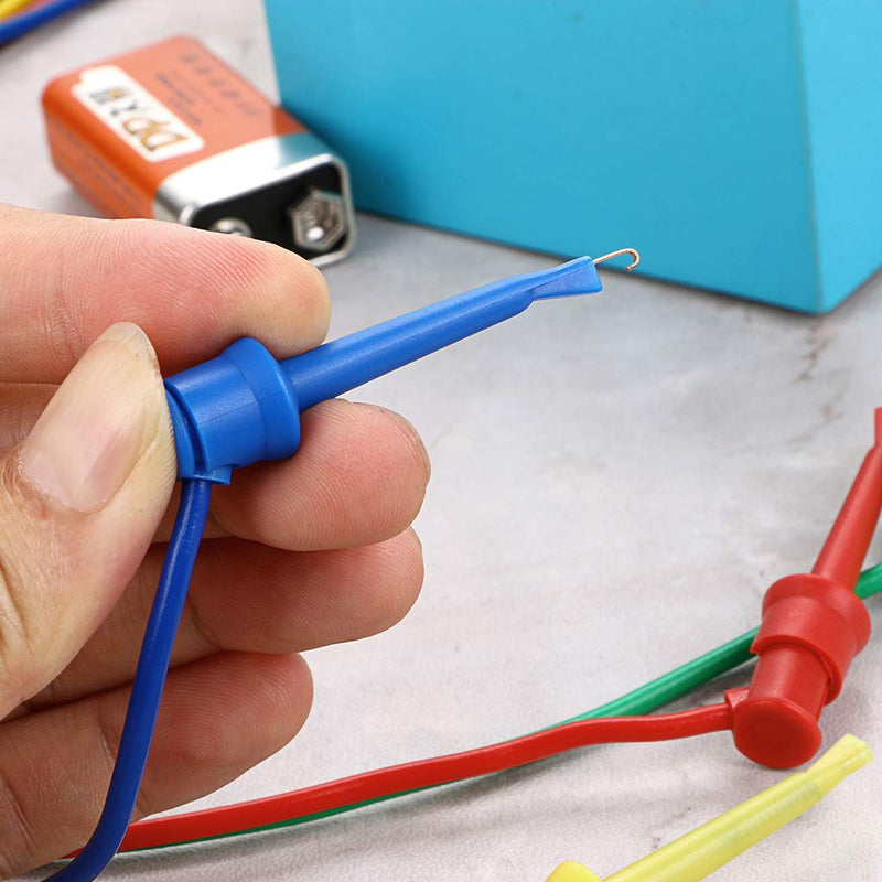 Sumnacon 39 Inch Multimeter Test Lead Set - 5 Pcs Stackable Banana Plug to Minigrabber Test Hook Wire Cable Kit with Protective, Flexible Wire Leads for Electrical Testing 500V/5A