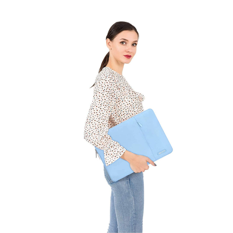 MOSISO Compatible with MacBook Air 13 inch Case 2018-2020 Release A2337 M1 A2179 A1932, Plastic Hard Case & Vertical Sleeve Bag, Airy Blue