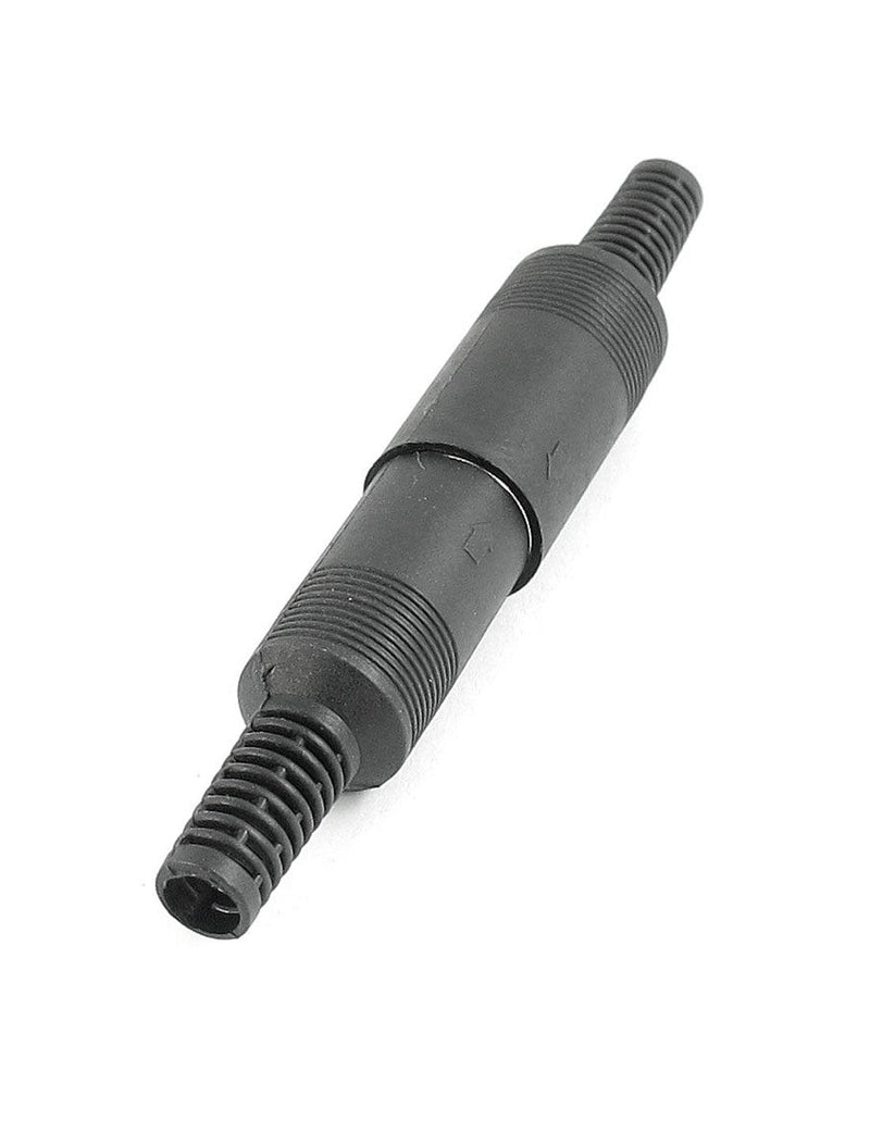 uxcell Pair Black Plastic Male + Female 4-Pin DIN Audio Adapter Connector 6mm