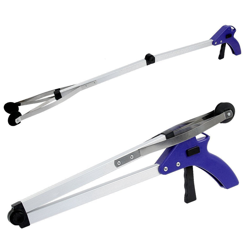 Reacher Grabber 32" Extra Long Folding Reaching Claw Heavy Duty Mobility Aid Arm Extender Gripper Tools for Trash Pick Up Litter Picker Garden Nabber Elderly Arthritis Reach Assist Tool