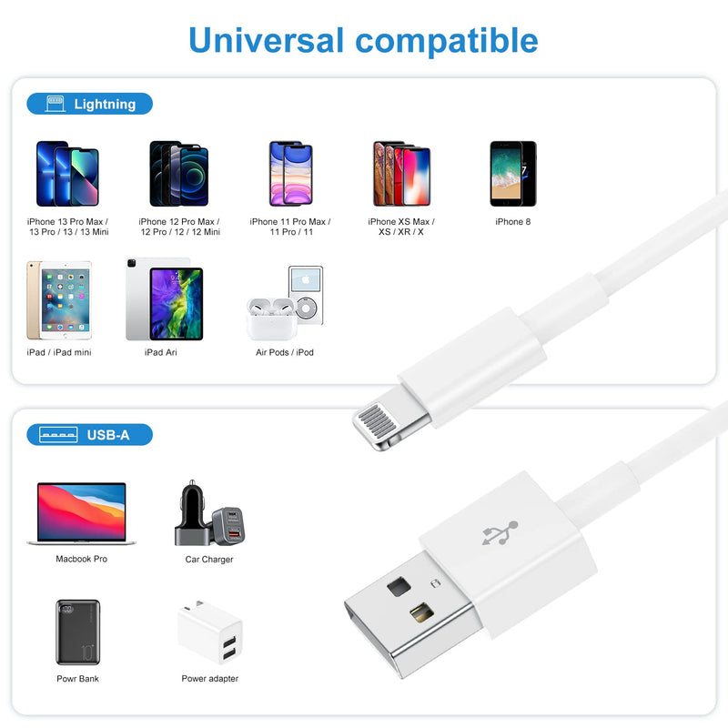 [Apple MFI Certified] iPhone Charger Cable 10 Ft, QZIIW 2Pack Long USB A to Lightning Cable 10 Feet,Apple Charging Power Cord 10 Foot for iPhone 13 12 11 Pro Max Mini XR XS X 9 8 7Plus 6 6s ipad 2Pack10ft