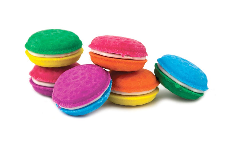 OOLY, Macarons Vanilla-Scented Erasers, School Supplies for Kids - Set of 6