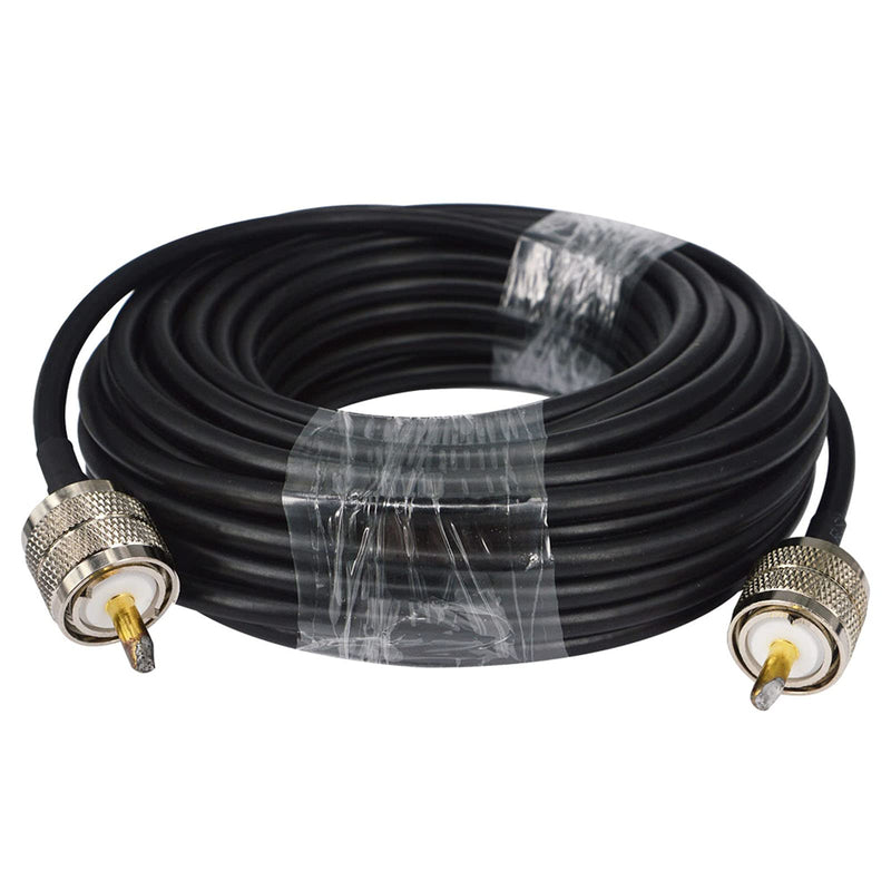 RG58 Coaxial Cable 49.2FT UHF PL-259 Male to Male Low Loss Cable for Ham Radio CB Antenna Cable Radio WiFi Extension Coax for VHF HF 50 Ohm rg 58 Coax Cable