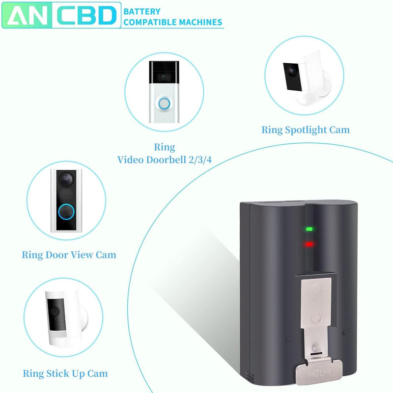 ANCBD 2 Pack Rechargeable V4 Battery 3.65V for Ring-Doorbell Camera 1/2/3/4 /USB Charging Station,Stick Up Cam Battery (2nd & 3rd Gen),4 Camera,Stick Up Camera,Spotlight Camera,Spotlight Camera Solar