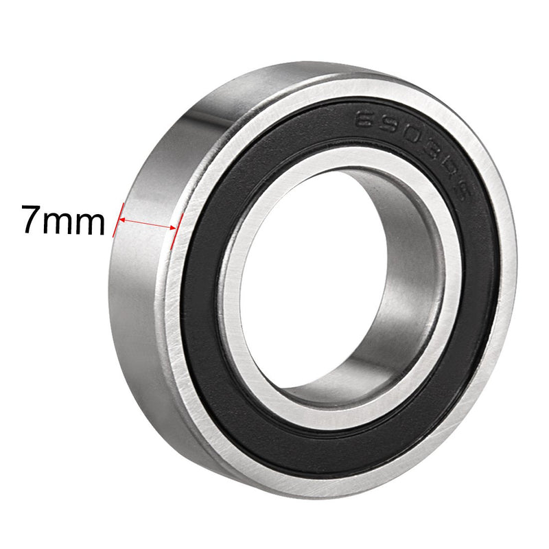 uxcell 6903-2RS Deep Groove Ball Bearing Double Sealed 1180903, 17mm x 30mm x 7mm Carbon Steel Bearings (Pack of 2)