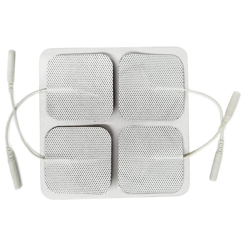 16 Pads of Easy@home 2"x 2" TENS Unit Reuseable Self Stick Carbon Electrode Pad - Non Irritating Design 2x2 Inch (Pack of 16)