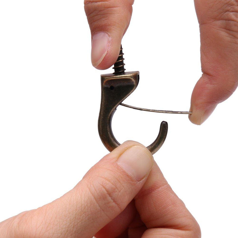 Rddconkit 12 Pcs Windproof Metal Hooks Screw in Screw Hooks Ceiling Hooks Bronze