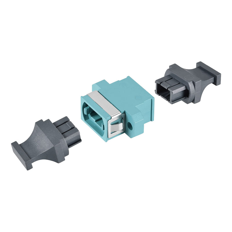 uxcell SM/MM MPO Fiber Optic Connector, Low Loss Quick Optical Adapter for OM3 MPO/MTP UP-Down Mount Sky Blue 44x25x10mm
