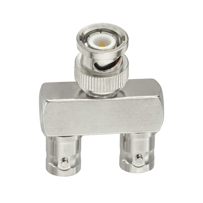 Eightwood BNC Splitter Adapter 2-Pack BNC Male to Dual BNC Female Tee Type 3 Way Audio RF Coax Connector bnc adapter 2-pack