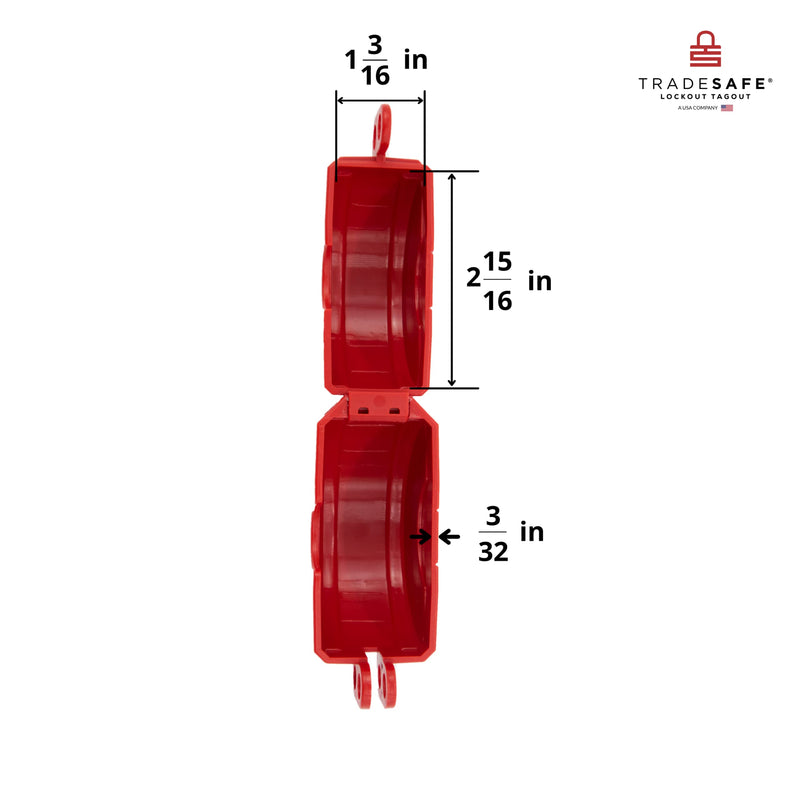 TRADESAFE Gate Valve Lockout Device, 1” to 2-1/2” Diameter Valve Handles, Red, Secure Water Faucet Lock and Propane Tank Lock, Tamper-Proof and Impact-Resistant 1" - 2-1/2" Red